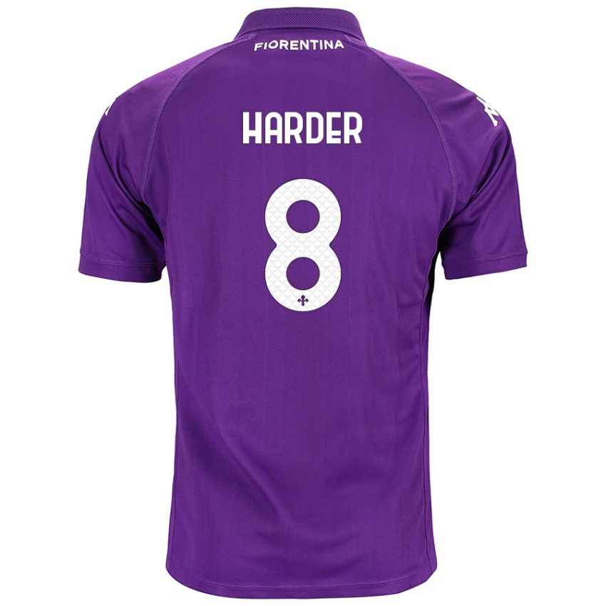 Kinderen Jonas Harder #8 Paars Thuisshirt Thuistenue 2024/25 T-Shirt