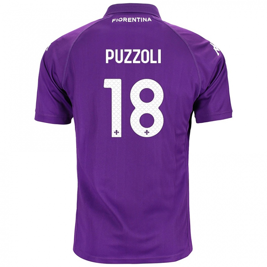 Kinderen Giorgio Puzzoli #18 Paars Thuisshirt Thuistenue 2024/25 T-Shirt