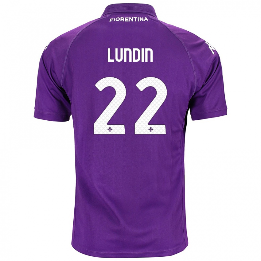 Kinderen Karin Lundin #22 Paars Thuisshirt Thuistenue 2024/25 T-Shirt