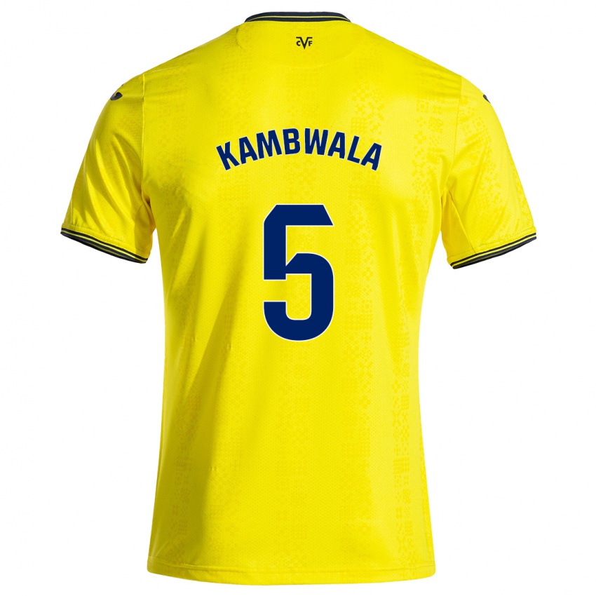 Kinderen Willy Kambwala #5 Geel Zwart Thuisshirt Thuistenue 2024/25 T-Shirt