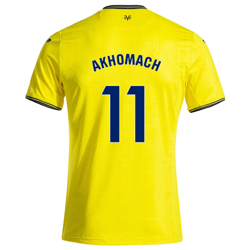 Kinderen Ilias Akhomach #11 Geel Zwart Thuisshirt Thuistenue 2024/25 T-Shirt