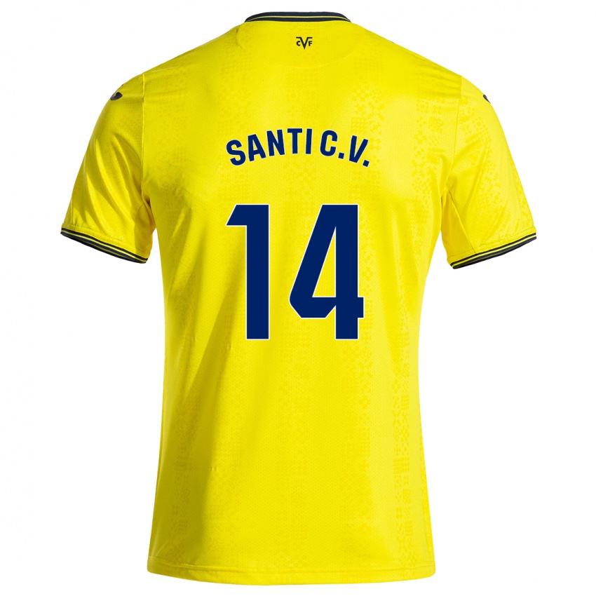 Kinderen Santi Comesaña #14 Geel Zwart Thuisshirt Thuistenue 2024/25 T-Shirt