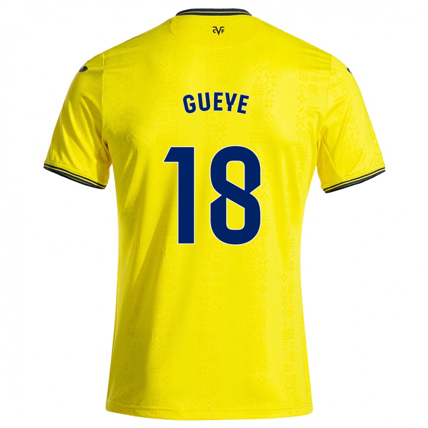 Kinderen Pape Gueye #18 Geel Zwart Thuisshirt Thuistenue 2024/25 T-Shirt