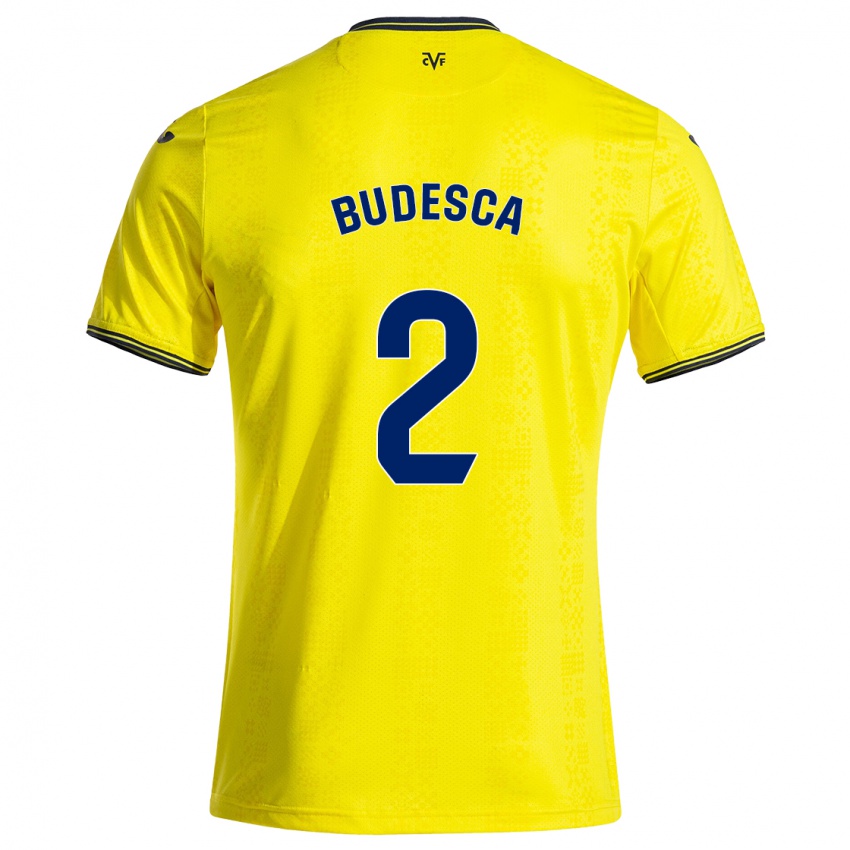 Kinderen Daniel Budesca #2 Geel Zwart Thuisshirt Thuistenue 2024/25 T-Shirt