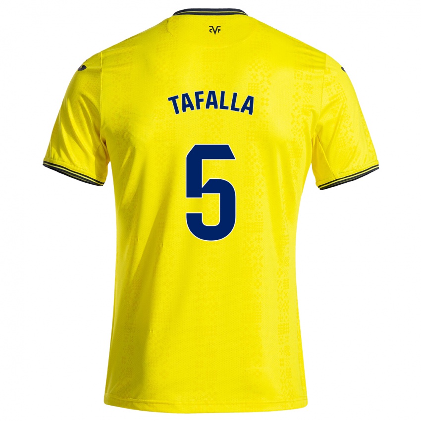 Kinderen Fran Tafalla #5 Geel Zwart Thuisshirt Thuistenue 2024/25 T-Shirt