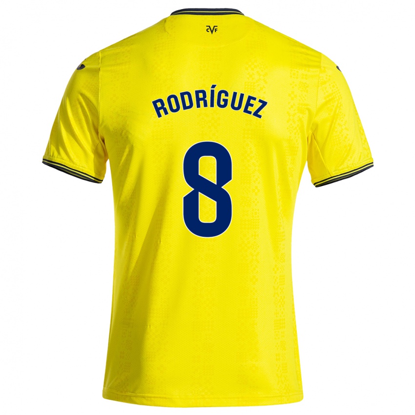 Kinderen Unai Rodríguez #8 Geel Zwart Thuisshirt Thuistenue 2024/25 T-Shirt