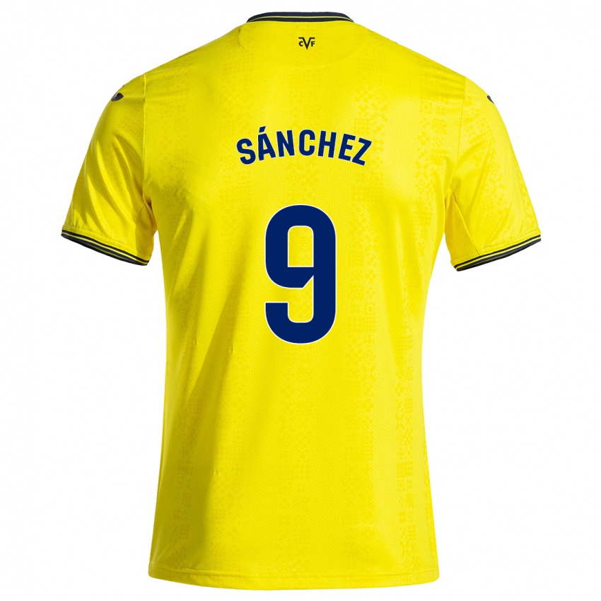 Kinderen Edu Sánchez #9 Geel Zwart Thuisshirt Thuistenue 2024/25 T-Shirt