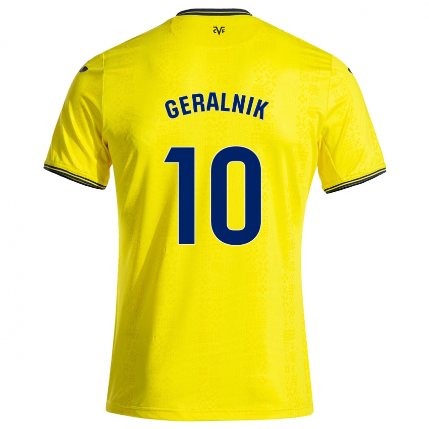 Kinderen Tiago Geralnik #10 Geel Zwart Thuisshirt Thuistenue 2024/25 T-Shirt