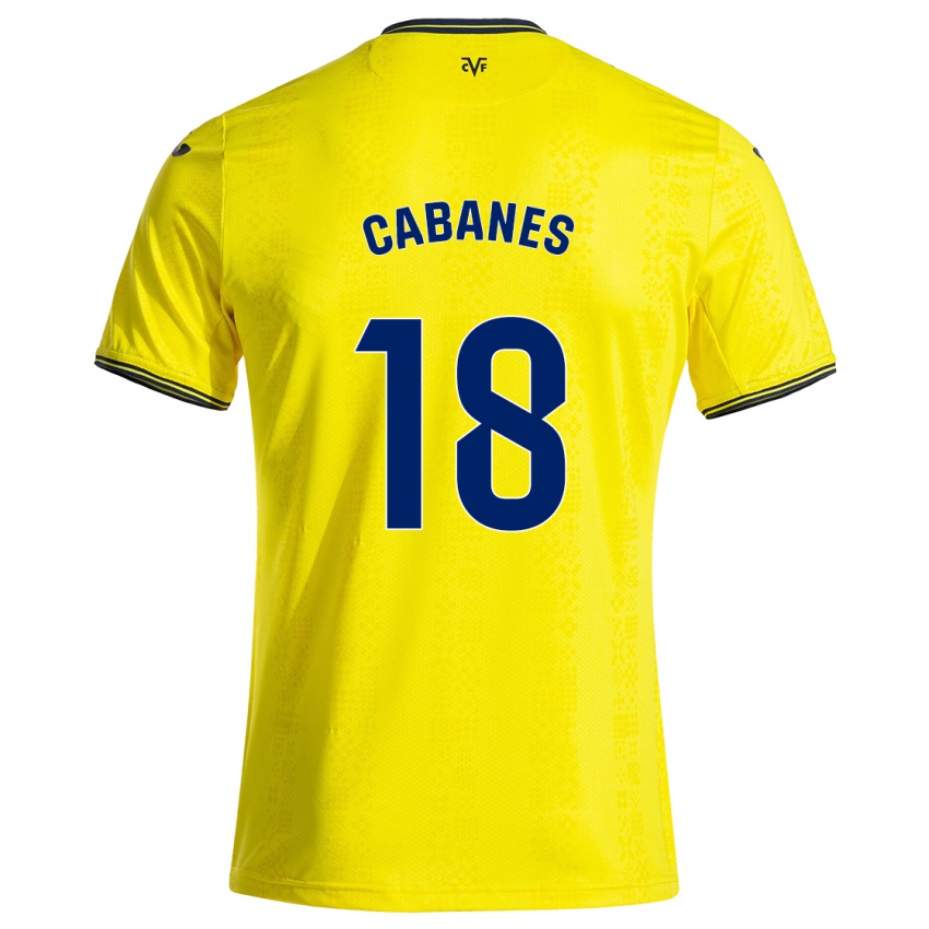 Kinderen Pau Cabanes #18 Geel Zwart Thuisshirt Thuistenue 2024/25 T-Shirt