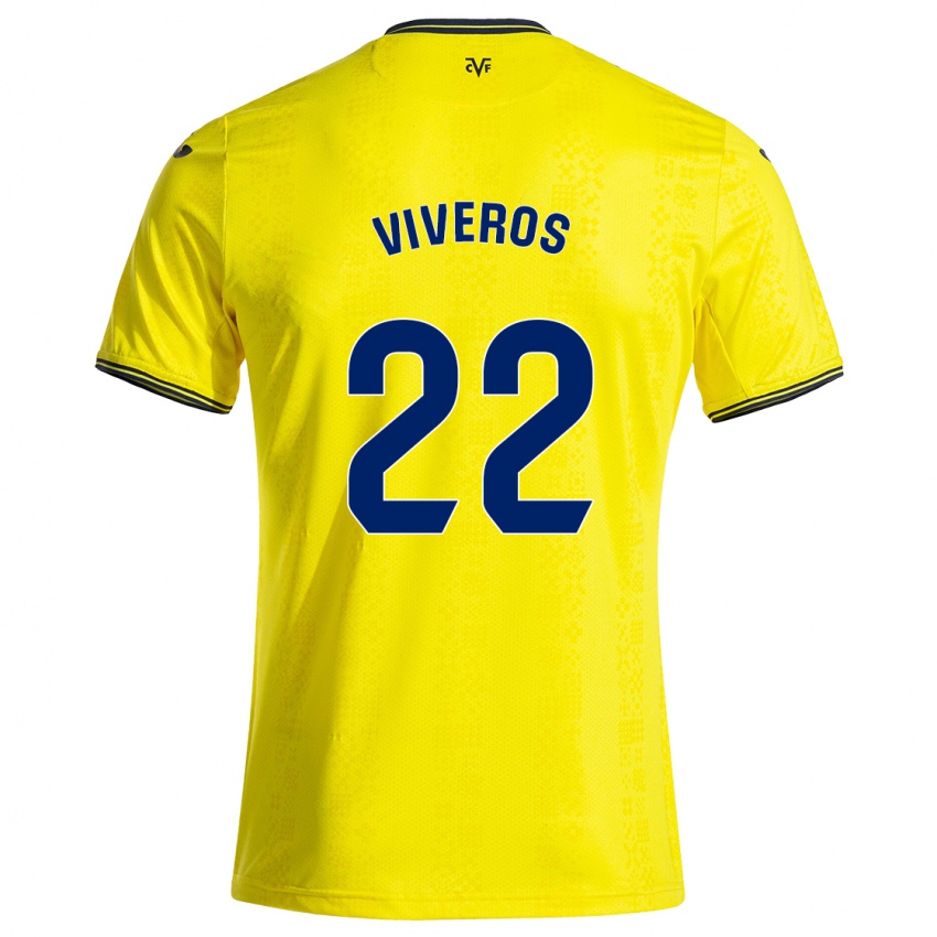 Kinderen Facundo Viveros #22 Geel Zwart Thuisshirt Thuistenue 2024/25 T-Shirt