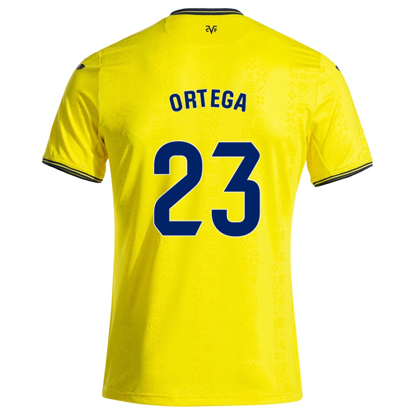 Kinderen Jordi Ortega #23 Geel Zwart Thuisshirt Thuistenue 2024/25 T-Shirt