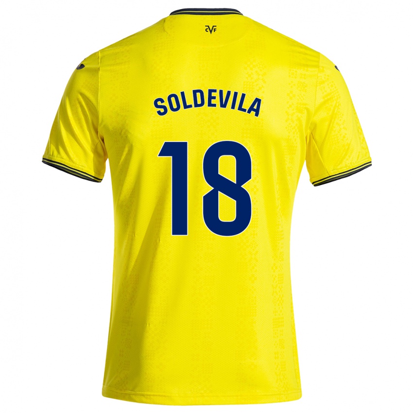 Kinderen Paola Soldevila #18 Geel Zwart Thuisshirt Thuistenue 2024/25 T-Shirt