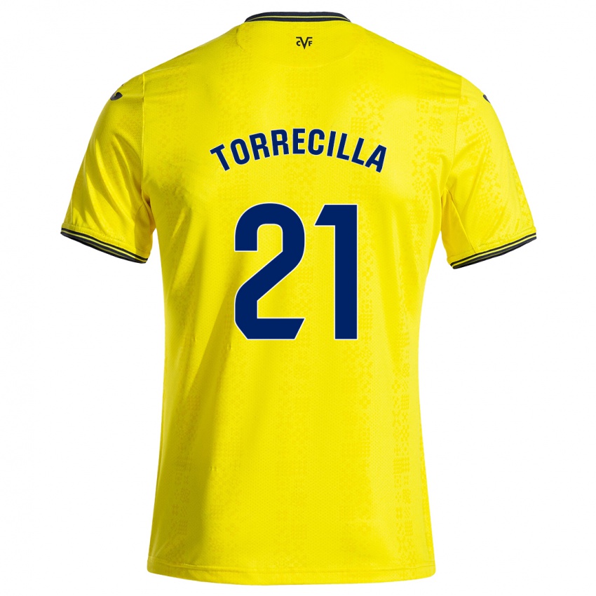 Kinderen Virginia Torrecilla #21 Geel Zwart Thuisshirt Thuistenue 2024/25 T-Shirt