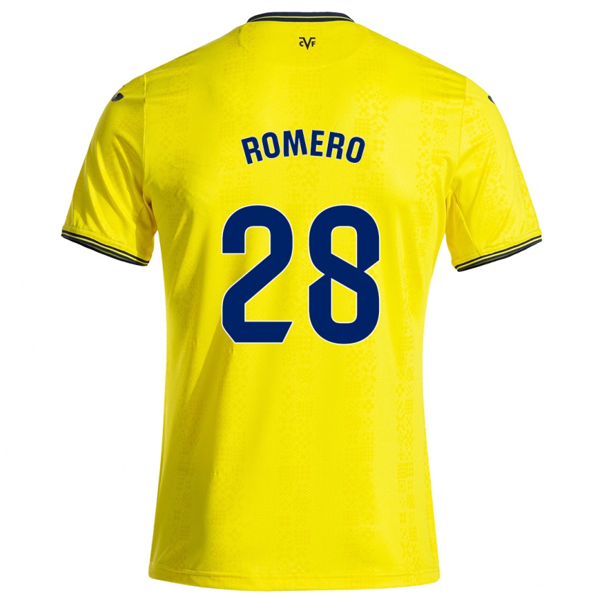 Kinderen María Romero #28 Geel Zwart Thuisshirt Thuistenue 2024/25 T-Shirt