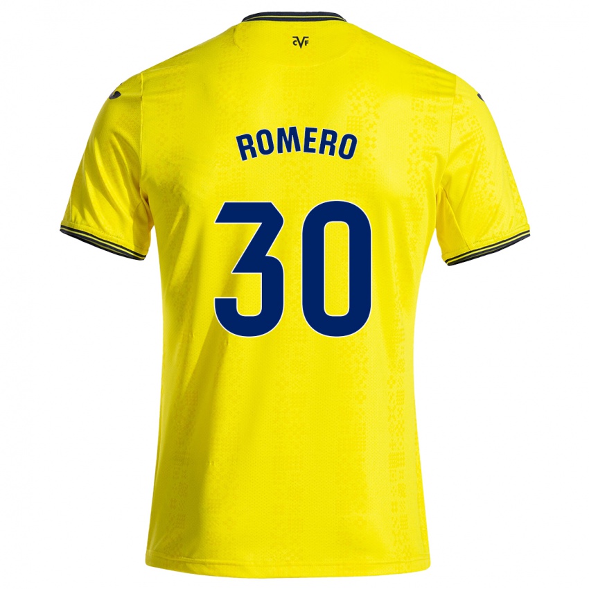 Kinderen Lucía Romero #30 Geel Zwart Thuisshirt Thuistenue 2024/25 T-Shirt