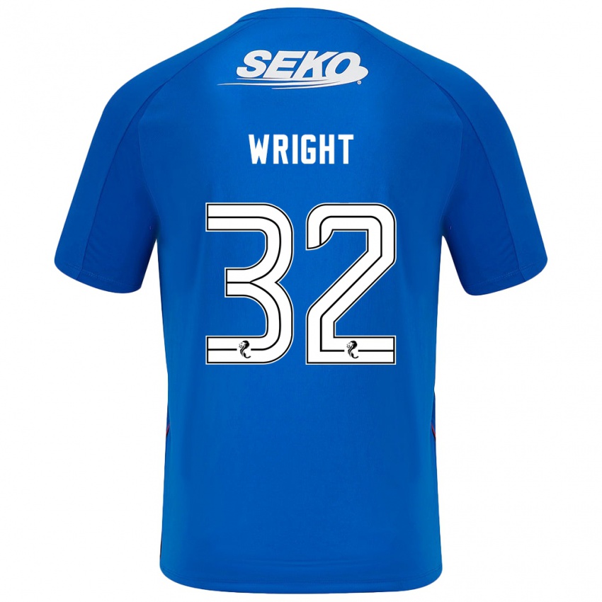 Kinderen Kieran Wright #32 Donkerblauw Thuisshirt Thuistenue 2024/25 T-Shirt