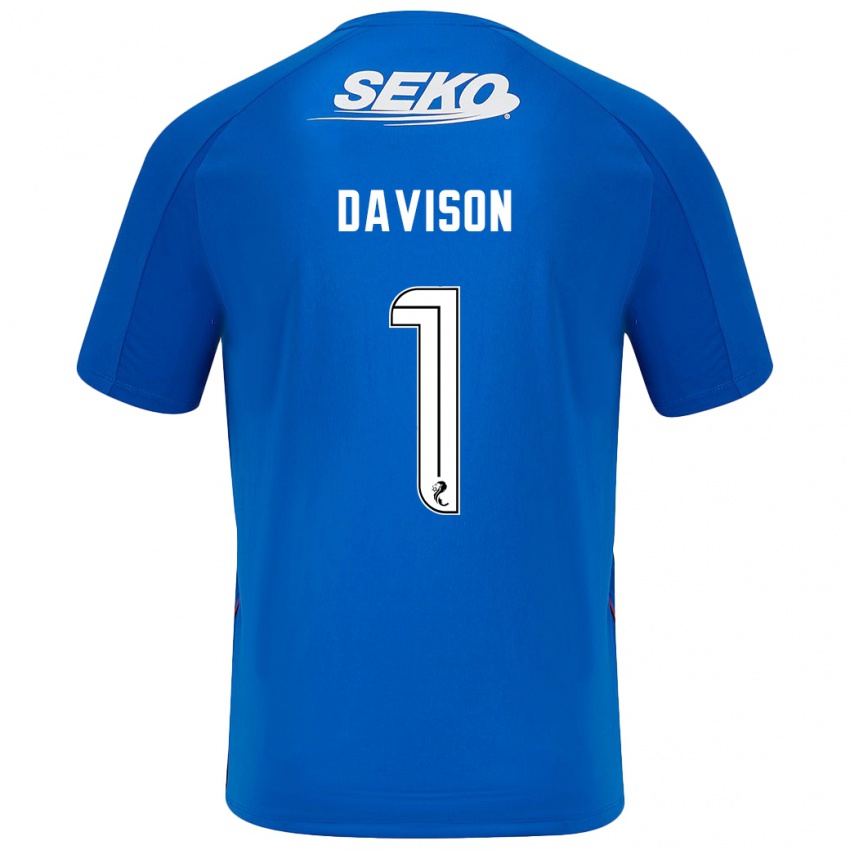 Kinderen Hannah Davison #1 Donkerblauw Thuisshirt Thuistenue 2024/25 T-Shirt