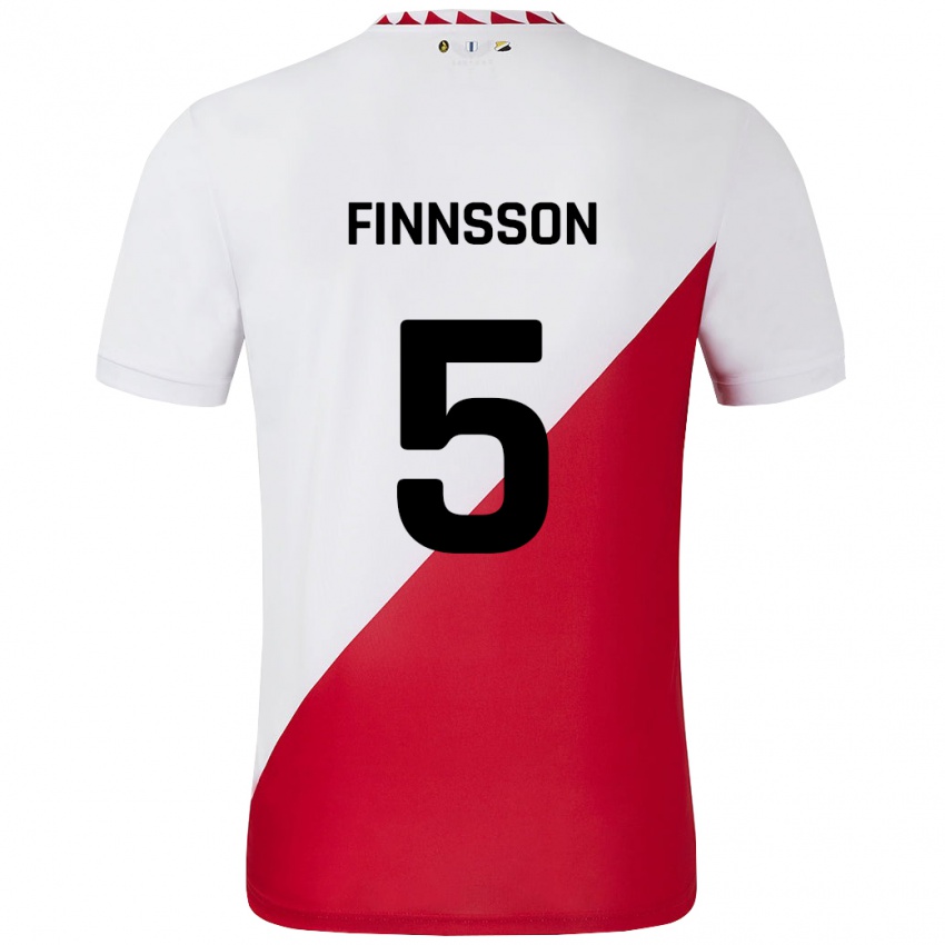 Kinderen Kolbeinn Finnsson #5 Wit Rood Thuisshirt Thuistenue 2024/25 T-Shirt