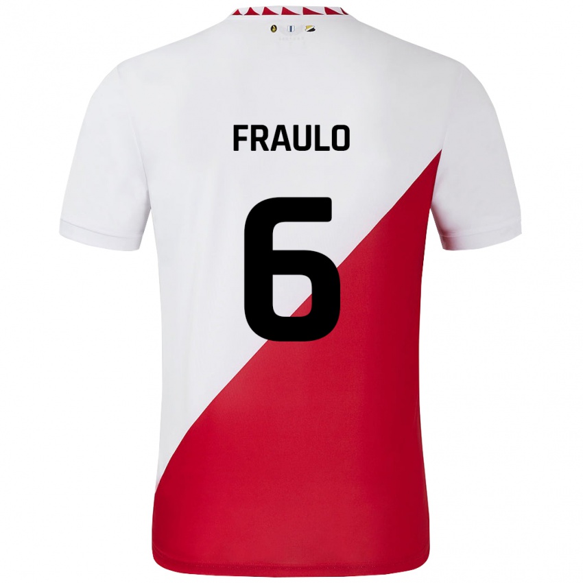 Kinderen Oscar Fraulo #6 Wit Rood Thuisshirt Thuistenue 2024/25 T-Shirt