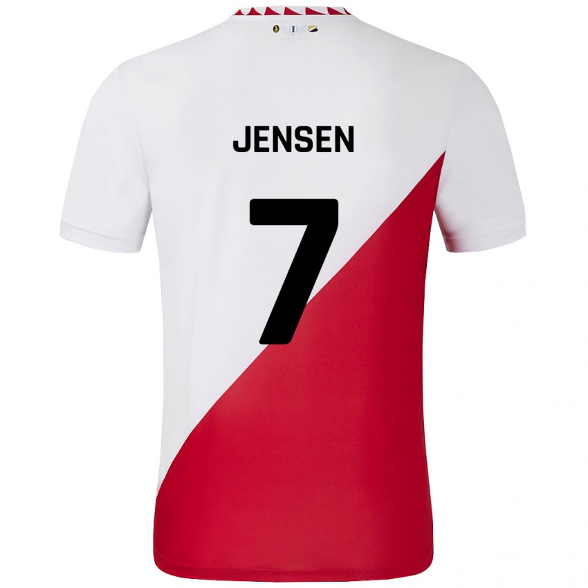 Kinderen Victor Jensen #7 Wit Rood Thuisshirt Thuistenue 2024/25 T-Shirt