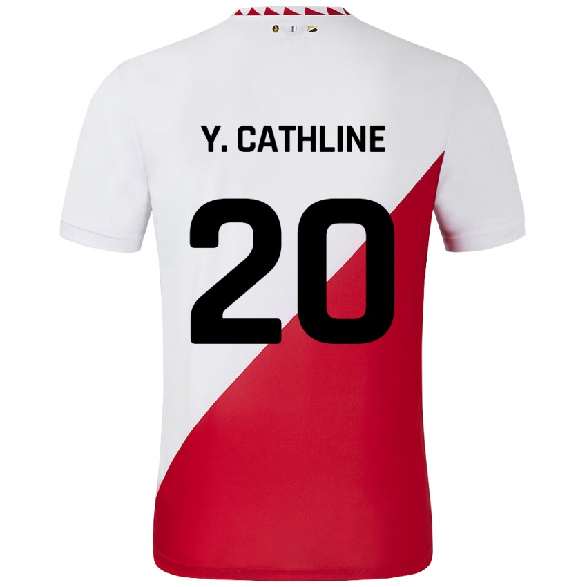 Kinderen Yoann Cathline #20 Wit Rood Thuisshirt Thuistenue 2024/25 T-Shirt