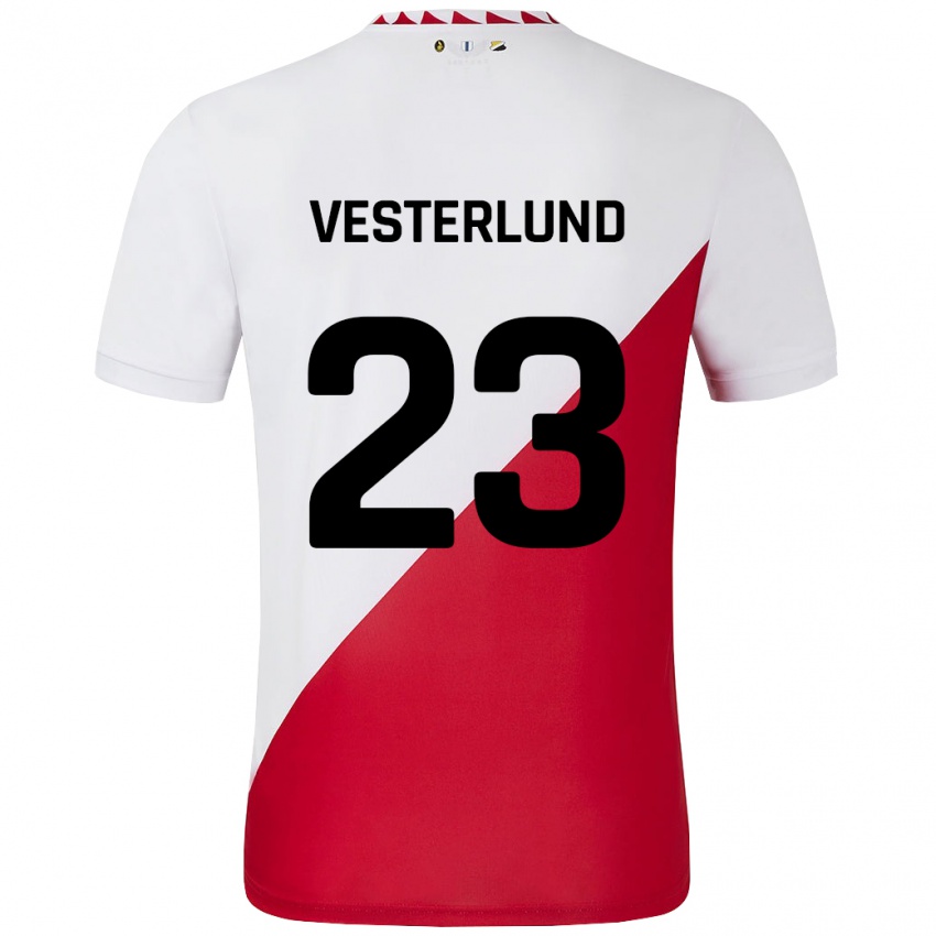 Kinderen Niklas Vesterlund #23 Wit Rood Thuisshirt Thuistenue 2024/25 T-Shirt