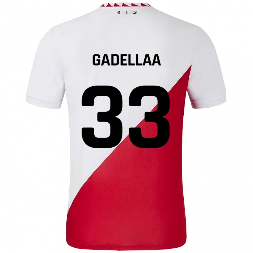 Kinderen Kevin Gadellaa #33 Wit Rood Thuisshirt Thuistenue 2024/25 T-Shirt