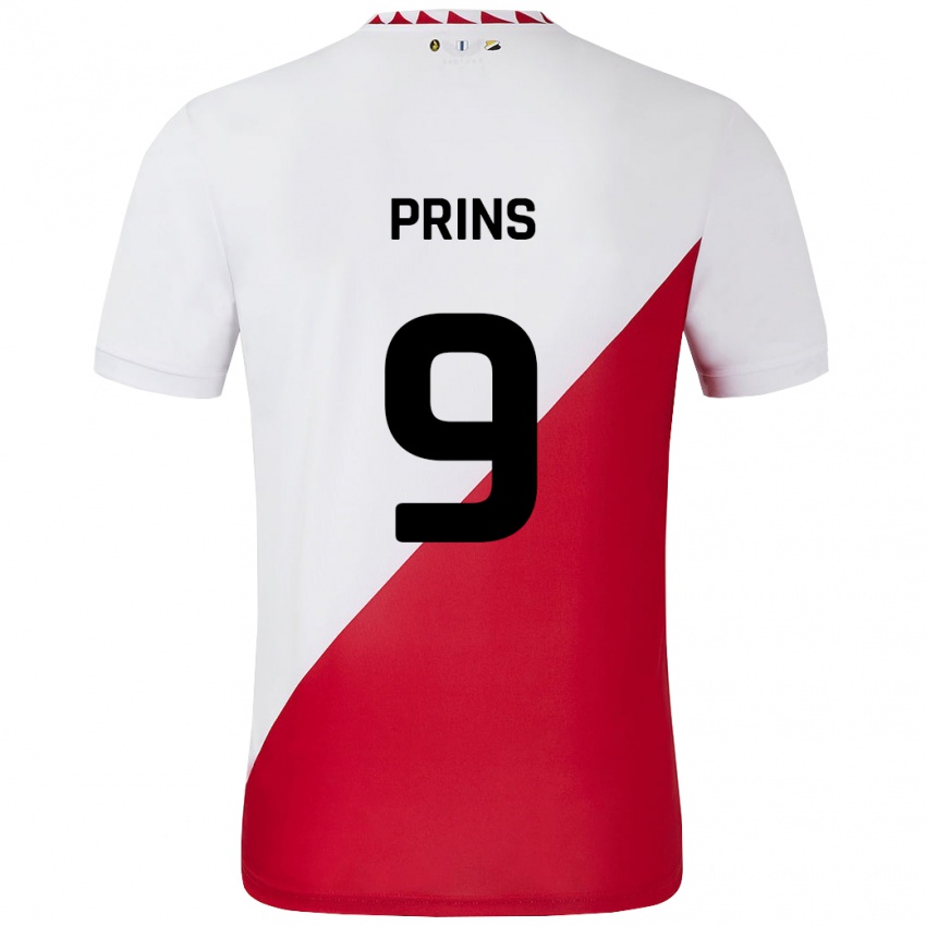 Kinderen Femke Prins #9 Wit Rood Thuisshirt Thuistenue 2024/25 T-Shirt