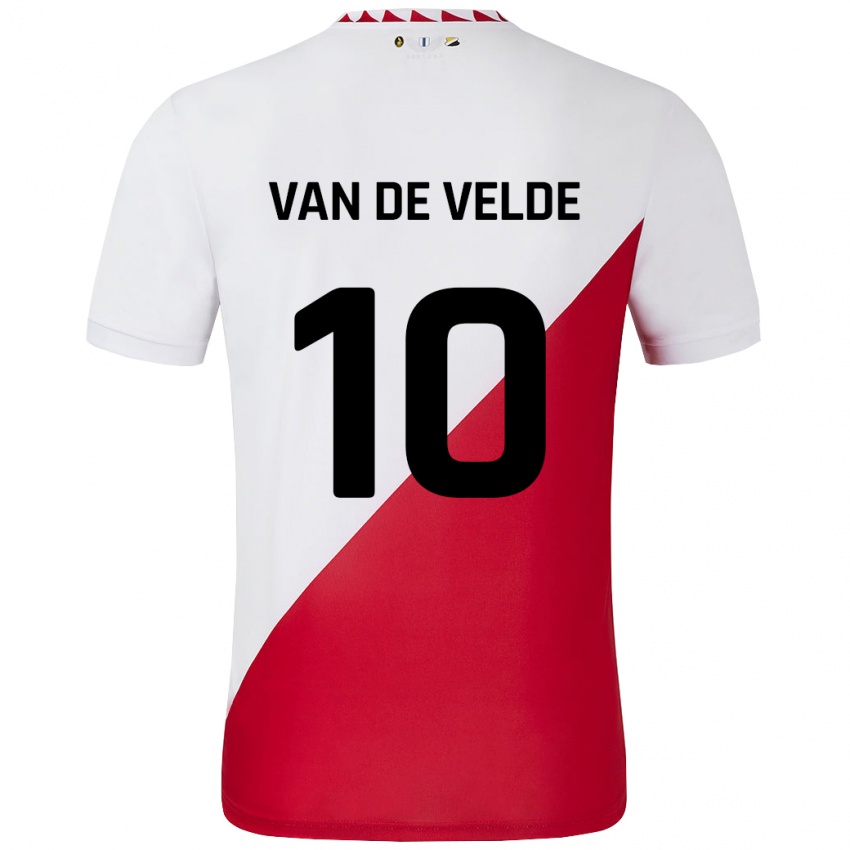 Kinderen Senne Van De Velde #10 Wit Rood Thuisshirt Thuistenue 2024/25 T-Shirt