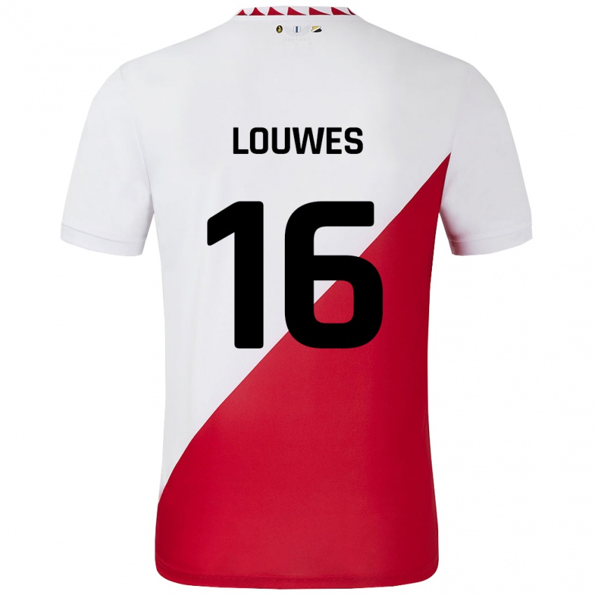 Kinderen Puck Louwes #16 Wit Rood Thuisshirt Thuistenue 2024/25 T-Shirt