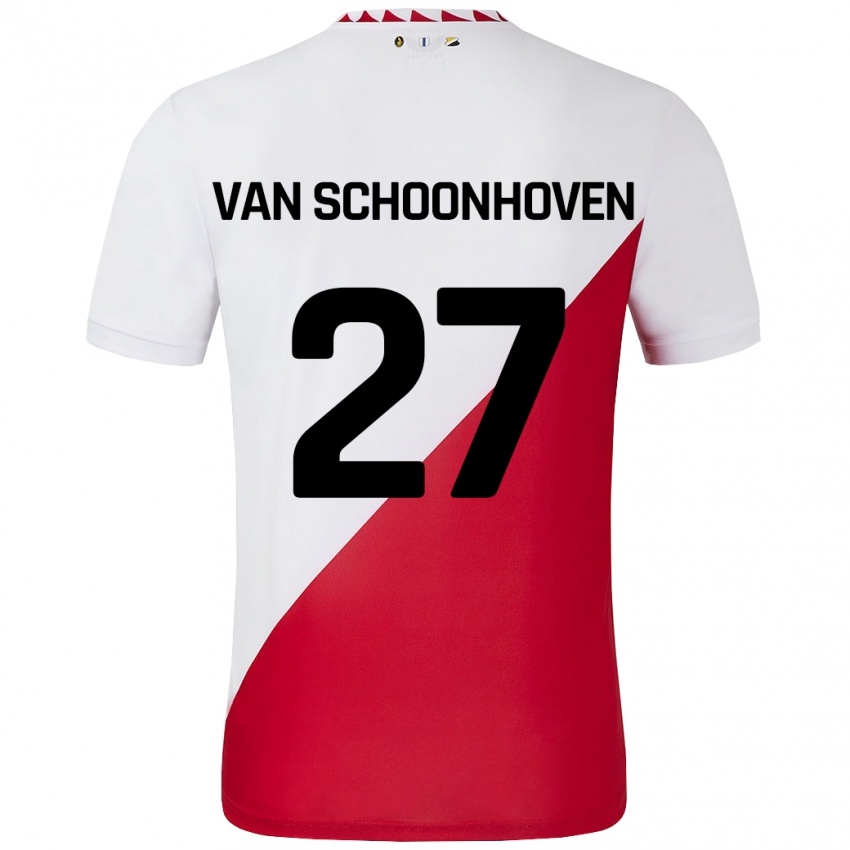 Kinderen Nurija Van Schoonhoven #27 Wit Rood Thuisshirt Thuistenue 2024/25 T-Shirt