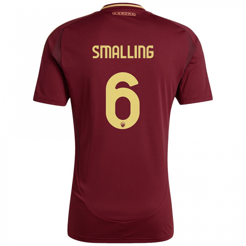 Kinderen Chris Smalling #6 Rood Bruin Goud Thuisshirt Thuistenue 2024/25 T-Shirt