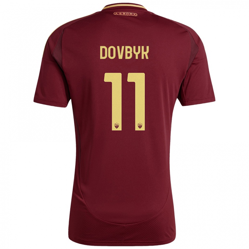 Kinderen Artem Dovbyk #11 Rood Bruin Goud Thuisshirt Thuistenue 2024/25 T-Shirt