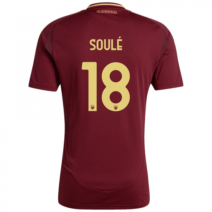 Kinderen Matías Soulé #18 Rood Bruin Goud Thuisshirt Thuistenue 2024/25 T-Shirt