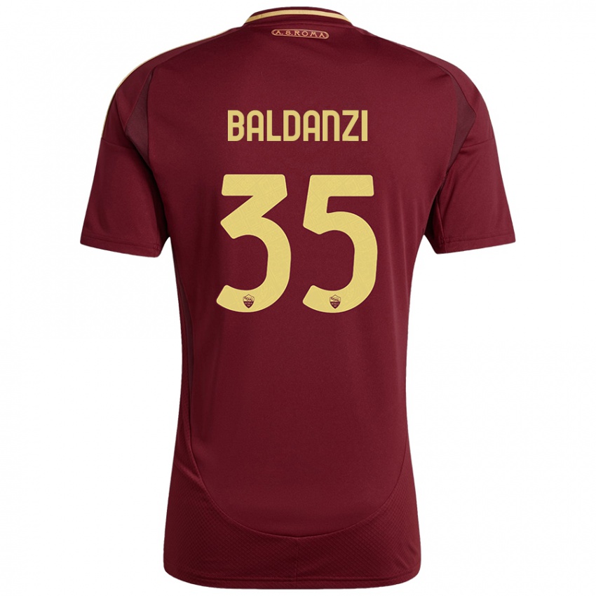 Kinderen Tommaso Baldanzi #35 Rood Bruin Goud Thuisshirt Thuistenue 2024/25 T-Shirt