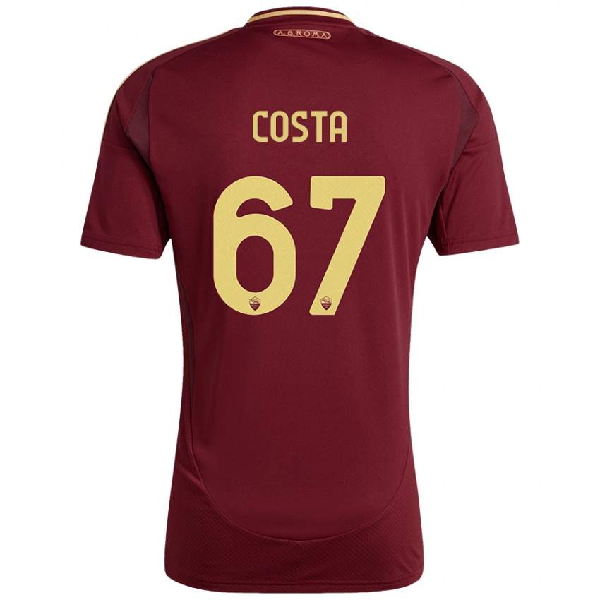 Kinderen João Costa #67 Rood Bruin Goud Thuisshirt Thuistenue 2024/25 T-Shirt