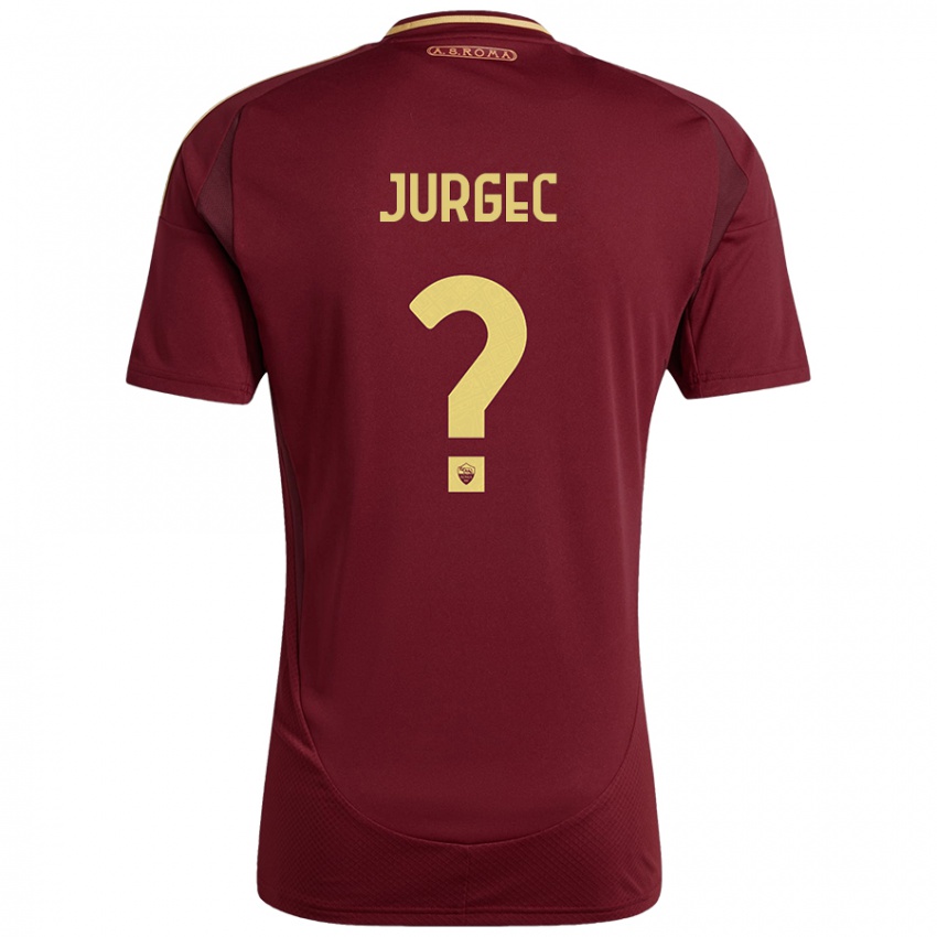 Kinderen Jan Jurgec #0 Rood Bruin Goud Thuisshirt Thuistenue 2024/25 T-Shirt