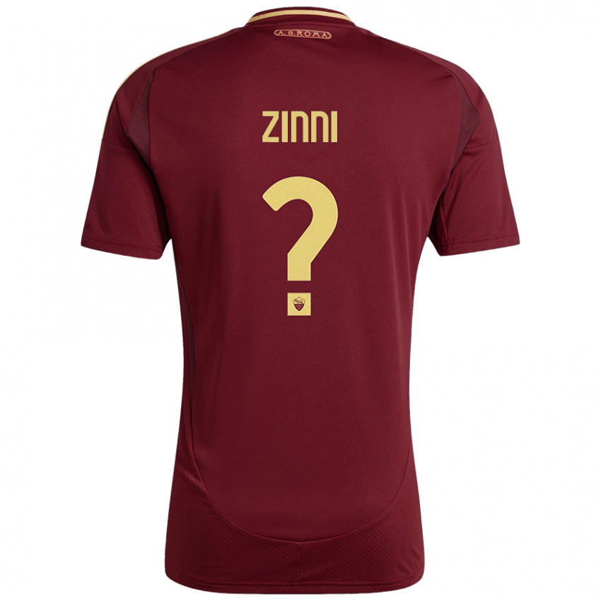 Kinderen Raul Zinni #0 Rood Bruin Goud Thuisshirt Thuistenue 2024/25 T-Shirt