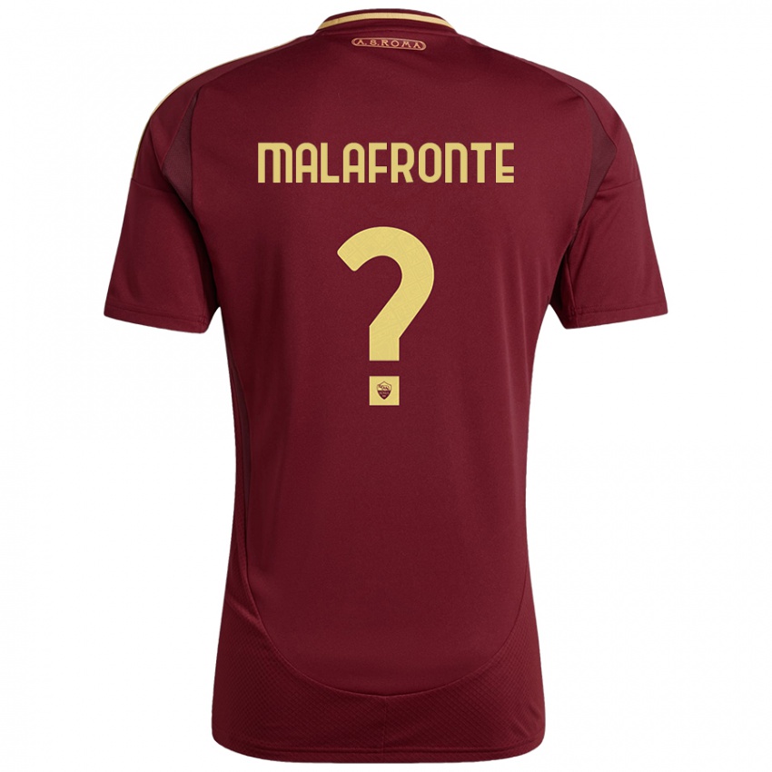 Kinderen Matteo Malafronte #0 Rood Bruin Goud Thuisshirt Thuistenue 2024/25 T-Shirt