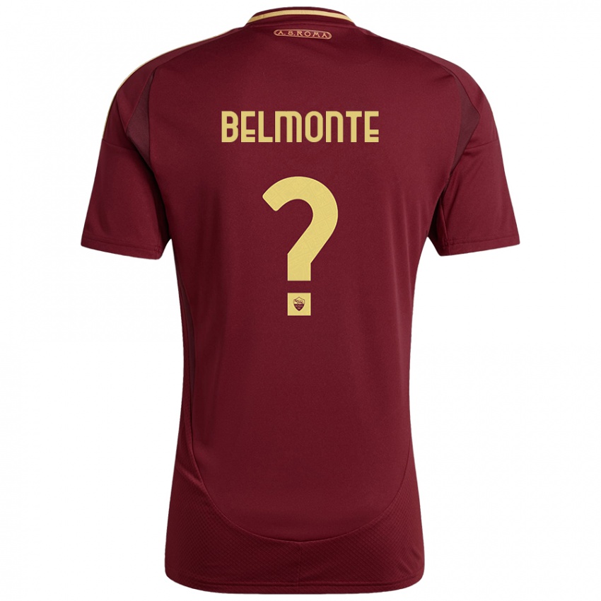 Kinderen Samuele Belmonte #0 Rood Bruin Goud Thuisshirt Thuistenue 2024/25 T-Shirt