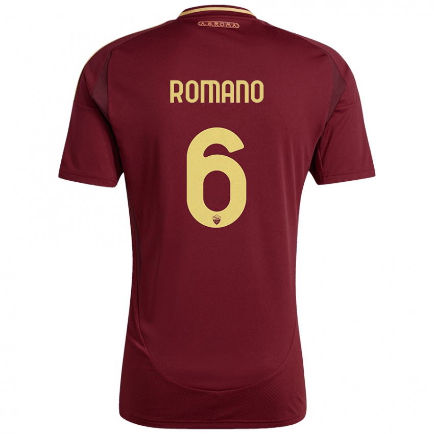 Kinderen Alessandro Romano #6 Rood Bruin Goud Thuisshirt Thuistenue 2024/25 T-Shirt