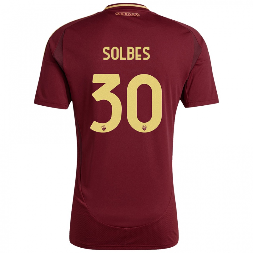 Kinderen Ricardo Solbes #30 Rood Bruin Goud Thuisshirt Thuistenue 2024/25 T-Shirt