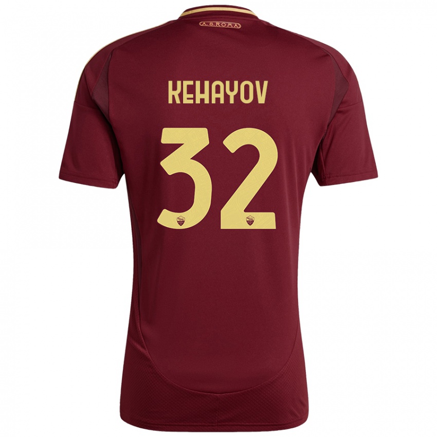 Kinderen Atanas Kehayov #32 Rood Bruin Goud Thuisshirt Thuistenue 2024/25 T-Shirt