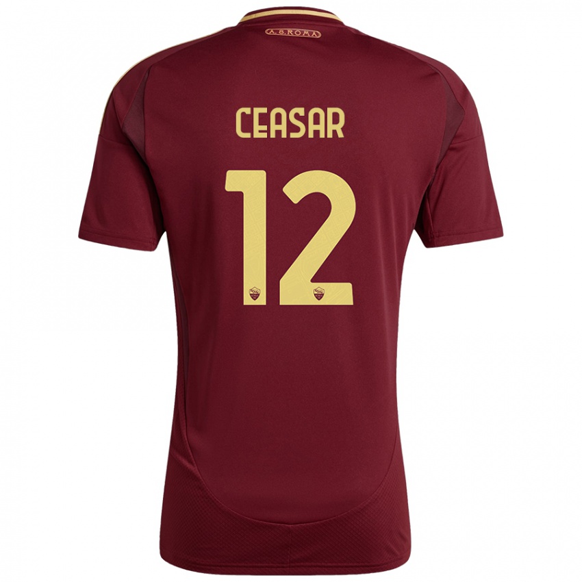 Kinderen Camelia Ceasar #12 Rood Bruin Goud Thuisshirt Thuistenue 2024/25 T-Shirt