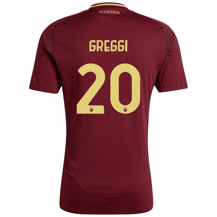 Kinderen Giada Greggi #20 Rood Bruin Goud Thuisshirt Thuistenue 2024/25 T-Shirt