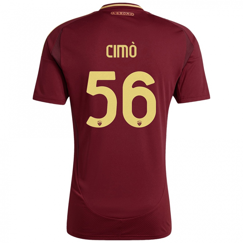 Kinderen Giada Cimò #56 Rood Bruin Goud Thuisshirt Thuistenue 2024/25 T-Shirt