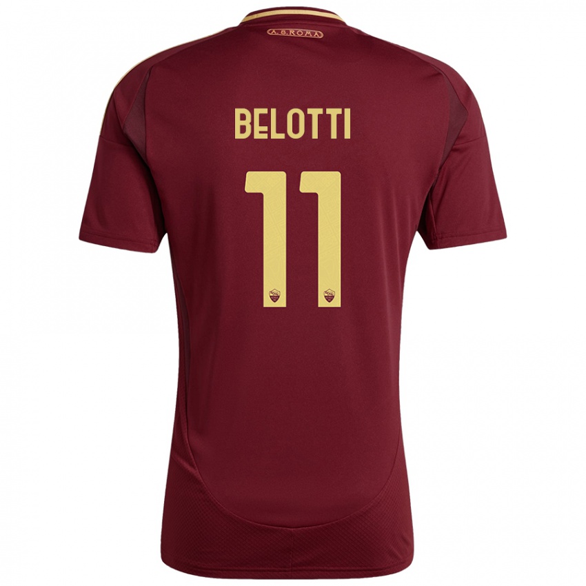 Kinderen Andrea Belotti #11 Rood Bruin Goud Thuisshirt Thuistenue 2024/25 T-Shirt