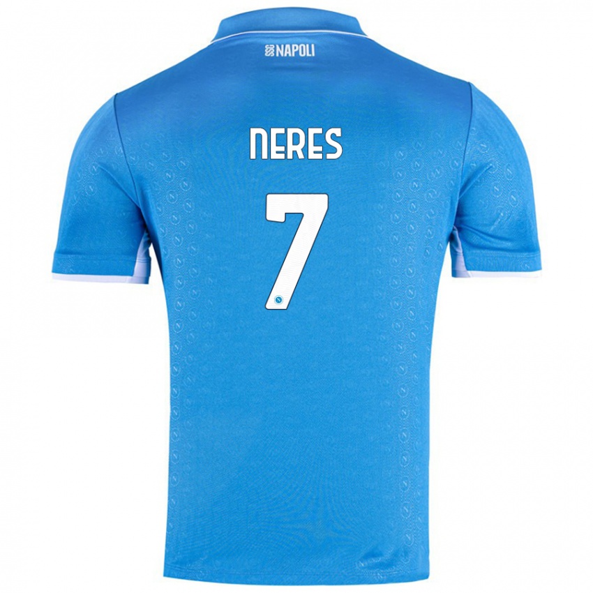 Kinderen David Neres #7 Hemelsblauw Thuisshirt Thuistenue 2024/25 T-Shirt