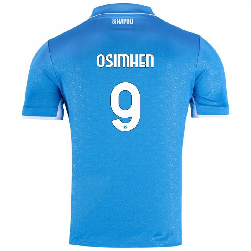 Kinderen Victor Osimhen #9 Hemelsblauw Thuisshirt Thuistenue 2024/25 T-Shirt