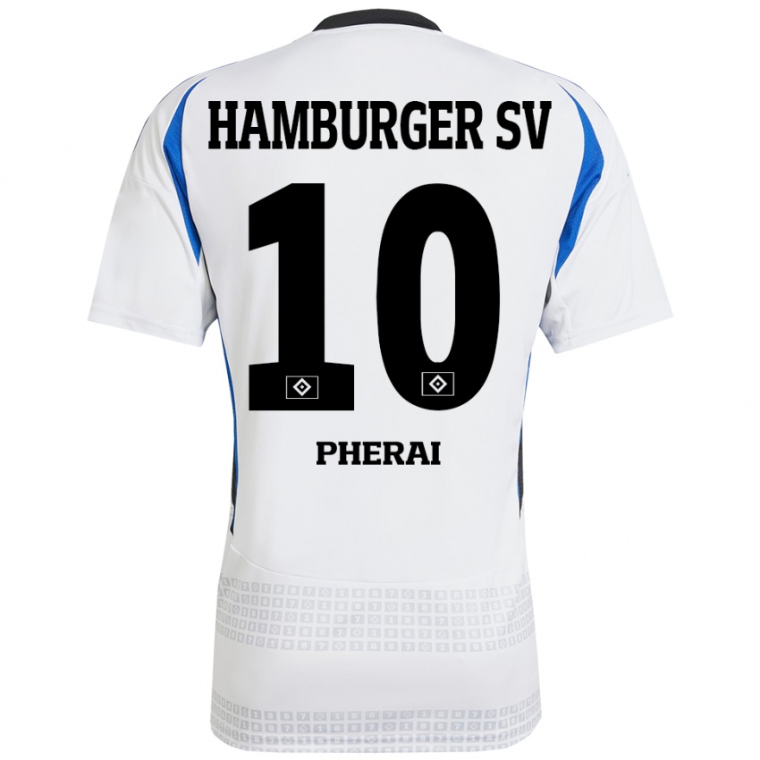 Kinderen Immanuel Pherai #10 Wit Blauw Thuisshirt Thuistenue 2024/25 T-Shirt